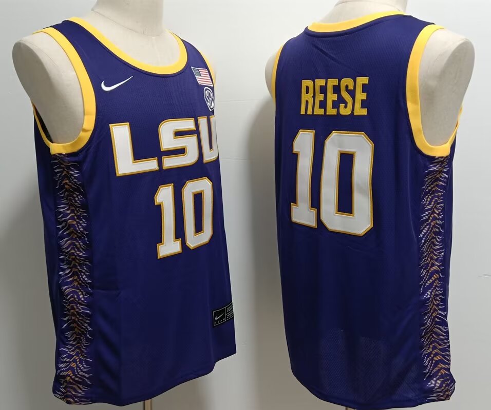 2024 NCAA Men LSU Tigers #10 Reese blue Nike jerseys